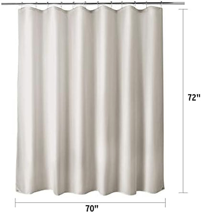 Titanker Fabric Shower Curtain Liner Washable, 70 x 72 Inches, Khaki Shower Liner Fabric with 2 Magnets, Waterproof Bathroom Shower Liner Soft Lightweight Polyester, Khaki