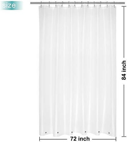 Mrs Awesome Extra Long Frosted Shower Curtain Liner with 6 Magnets 72x84