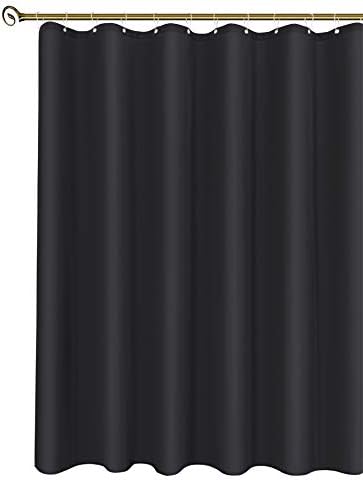 Fabric Shower Curtain Liner 66x72 Inch-Black Standard Size Shower Liners