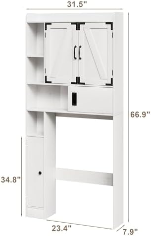 ChooChoo Over The Toilet Storage Cabinet with Adjustable Shelves