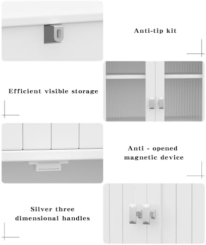 Akxomel 53.1" Tall Bathroom Cabinet 6 Doors Linen Floor Storage Cabinet