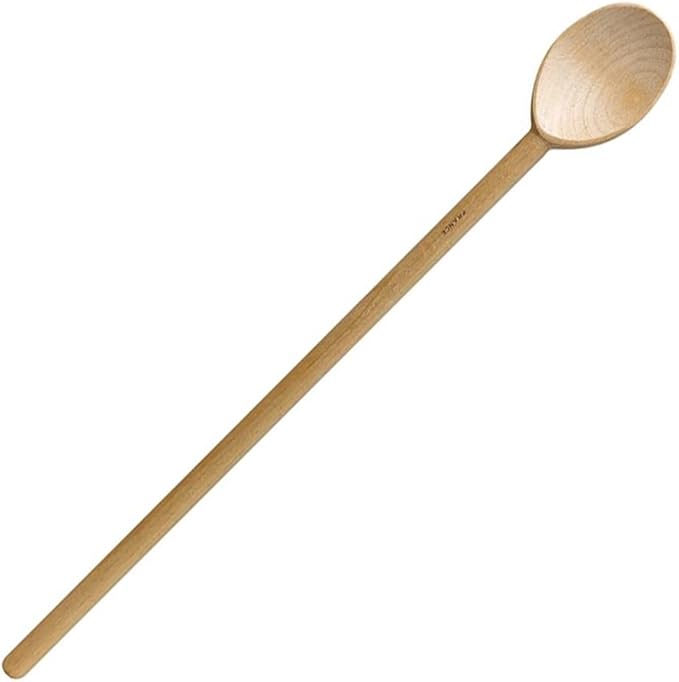 HIC Kitchen Classic Made in France Solid Beechwood Spoon, 18-Inches, Strong Long Handled Spoon for Cooking, Baking, Mixing, and Stirring