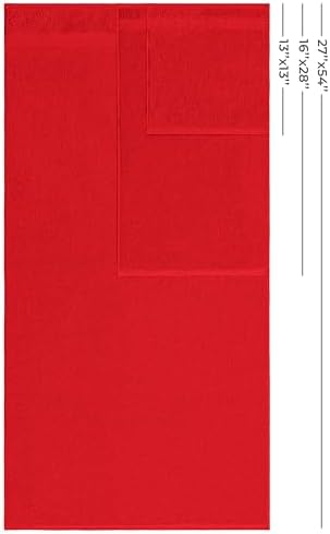 American Veteran Towel, 100% Cotton Turkish 6 Piece Towel Set, Luxury Towels Set of 6 for Bathroom Essentials, 2 Bath Towels 2 Hand Towels 2 Washcloths, Red