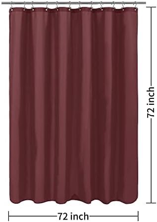 ALYVIA SPRING Waterproof Fabric Shower Curtain or Liner Burgundy Red, 72x72