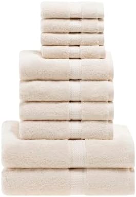 SUPERIOR Egyptian Cotton Ultra Plush & Absorbent, 10 Piece Set, Cream
