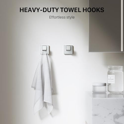 5-Piece Brushed Nickel Bathroom Accessories Set, 23.6 Inch Bathroom Hardware Set, Stainless Steel Bath Towel Bar Set, Toilet Paper Holder with Shelf, Towel Hooks, Towel Ring Wall Mounted