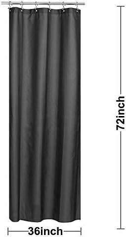 N&Y HOME Fabric Shower Stall Curtain or Liner 36 x 72 Inches, Graphite Gray