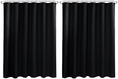Nasitos Fabric Shower Curtain Liners with Magnets 2 Pack 70X72 Inch White