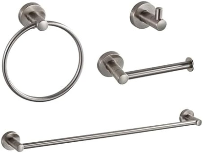 BGL Bathroom Accessories Set 4-Pieces Shiny Brushed Nickel Zinc Alloy Wall Mounted Towel Racks for Bathroom