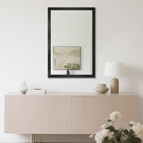 Bathroom Mirror for Over Sink 36x24 Inch Rectangular Wall Mirror, Black