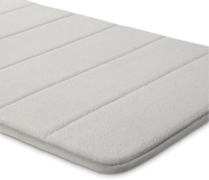 Amazon Basics Absorbent & Fast Dry Plush Memory Foam Bath Mat, Non-Slip Backing, 17 x 24 in, Light Gray