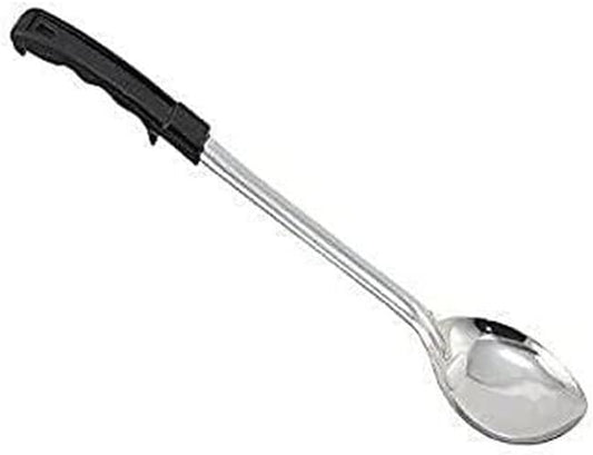 Winco Prime Stainless Steel Basting Spoon with Stop Hook Handle, NSF, Solid, 15"