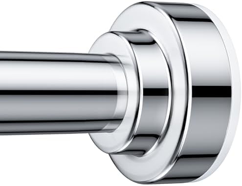 TEECK Shower Curtain Rod, 32-43 inch Adjustable Spring Tension Curtain Rod, Never Rust Anti-Slip Shower Curtain Rod for Bathroom, No Drilling, Never Collapse, Easy to Use, Silver