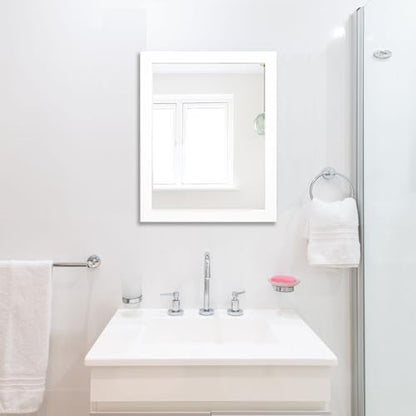 Rectangular Wall Mirror 20x16 Inch Bathroom Mirror for Over Sink, White