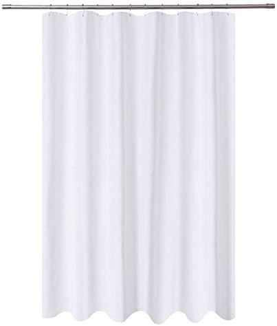 N&Y HOME Extra Long Shower Curtain Liner Fabric 72 x 96 inches, White