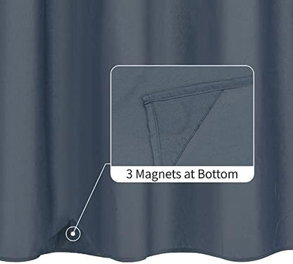 ALYVIA SPRING Extra Long Fabric Shower Curtain or Liner Stone Blue, 72x84
