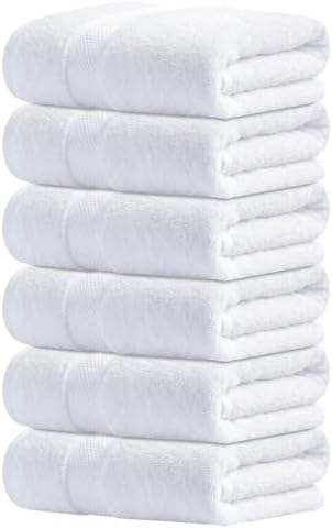 Infinitee Xclusives 100% Cotton Hand Towels for Bathroom - Set of 6
