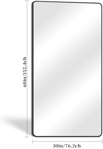 DESBING 30" x 60"Bathroom Mirror, Matte Black Wall Mirror with Metal Frame, Decorative Rectangular Vanity Mirror for Bedroom Bathroom Living Room Entryway (Horizontal)