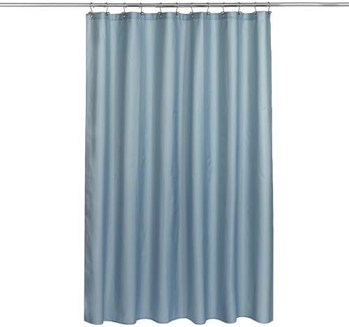 N&Y HOME Fabric Shower Curtain or Liner with Magnets, Blue Fog