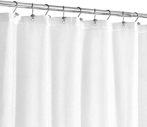 N&Y HOME Fabric Shower Curtain or Liner with Magnets, White
