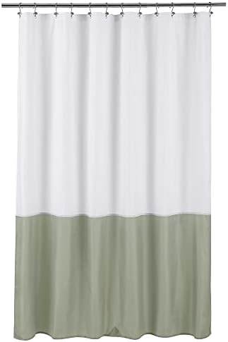 ALYVIA SPRING Waterproof Fabric Shower Curtain or Liner White/Sage, 72x72