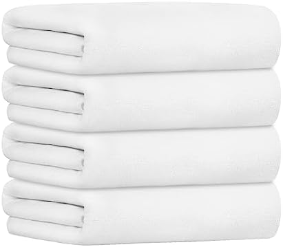JML Microfiber Bath Towel Set, 4 Pack, 27" x 55", White