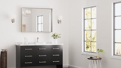 Keonjinn 40x30 Inch Brushed Nickel Bathroom Mirror for Over Sink, Rectangle