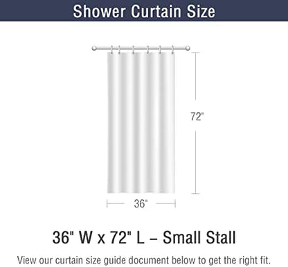 Gibelle Small Stall Shower Curtain, Narrow Half 3D Embossed Textured White Fabric Shower Curtain, Modern Farmhouse Chic Soft Cloth Bathroom Curtains Shower Set with Hooks (White, 36" W x 72" L)
