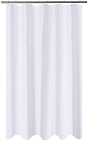 N&Y HOME Fabric Shower Curtain Liner Extra Long Stall Size 54 x 80, White