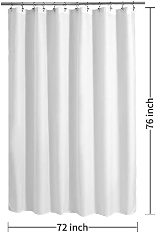 ALYVIA SPRING 72x76 Long Waterproof Fabric Shower Curtain or Liner White