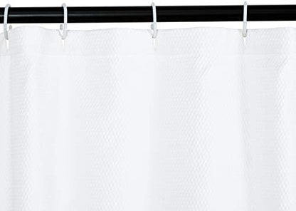 Amazon Basics Lightweight Super Soft Easy Care Microfiber Waffle Texture Shower Curtain , 72" x 72", White