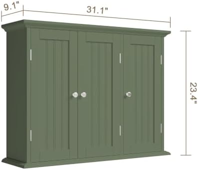 ChooChoo Laundry Cabinet with 3 Doors and Adjustable Shelves