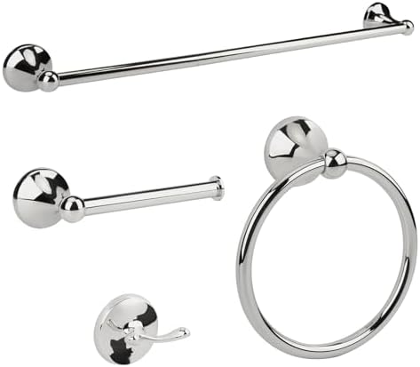 4 Piece Antique Bathroom Hardware Accessories Set Chrome,Towel bar Set 24 Inch Towel Bar Set,Towel Rack Set,Bathroom Towel Holder Set