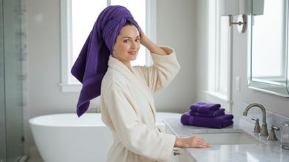 6 Piece Bath Towel Set, 2 Bath, 2 Hand, 2 Washcloths, Purple