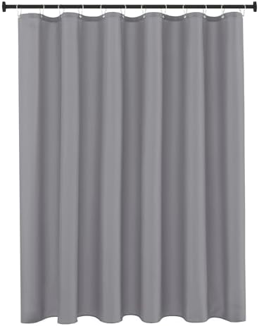Fabric Shower Curtain Liner 72"Wx84"L-Silver Grey Extra Long Shower Liners