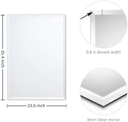 24x36 Inch Bathroom Mirrors for Over Sink, Frameless Mirrors for Wall