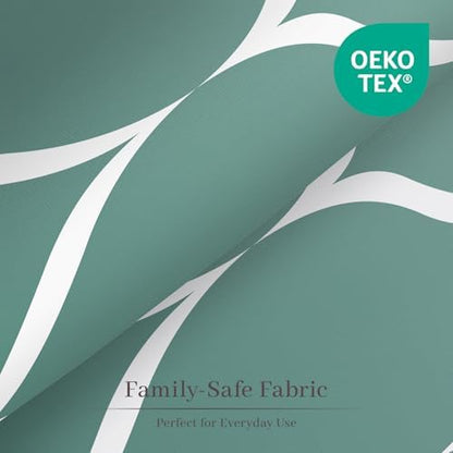 Gelbchu Geometric Shower Curtain for Bathroom, Ombre Teal, 72x72 Inch