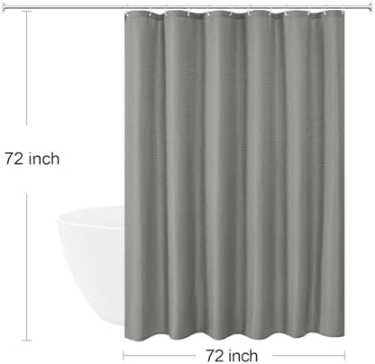Gibelle 230GSM Heavy Duty Fabric Grey Shower Curtain, 72 X 72