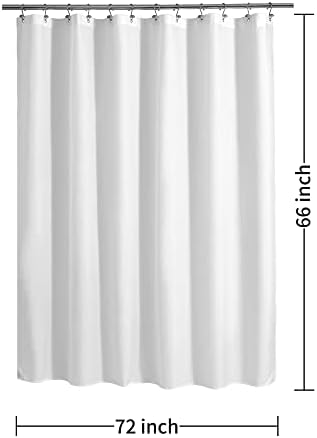 ALYVIA SPRING 72x66 Short Waterproof Fabric Shower Curtain or Liner White