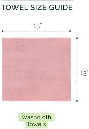 Elegant Comfort 100% Turkish Cotton Corduroy Ribbed Luxury Washcloths 6 Pack Soft 13 x 13 Inch - Higly Absorbent, Durable, Quick Dry, Spa Premium Hotel Quality for Bathroom or Travel, Dusty Rose