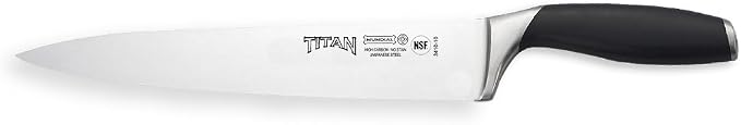 Mundial Titan Series 10" Chef’s Knife – High-Carbon Stainless Steel Blade, Fully Forged Professional Kitchen Knife, Ergonomic Black Handle, NSF