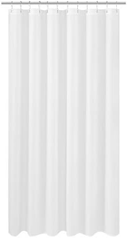 N&Y HOME Extra Long Fabric Shower Curtain or Liner 72 x 94 inches, White