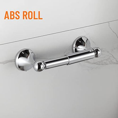 BGL Bathroom Hardware Set, Chrome Adjustable Expandable Towel Bar 4-Piece Bathroom Accessory Set Wall Mounted Robe Hook Toilet Paper Holder Towel Ring Towel Bar