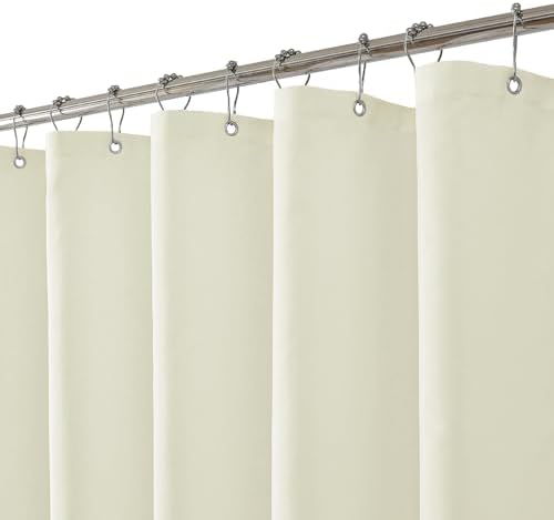 eachope Waterproof Fabric Shower Curtain Liner,72x72 Inch Cream,1 Pack