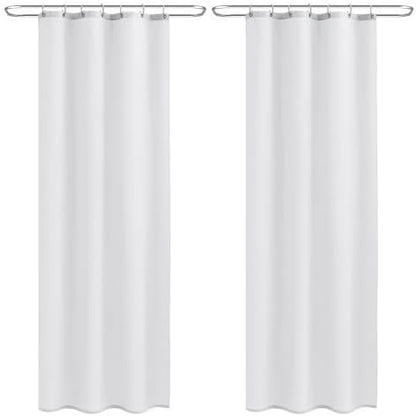 Nasitos Fabric Shower Curtain Liners with Magnets 2 Pcs 36X72 Inch White