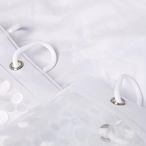 NTBAY EVA Shower Curtain Liner, 72 x 72, 6 Gauge, Semi Clear Pebbles