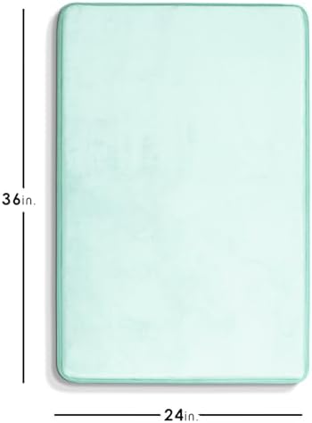Clara Clark Bathroom Rugs, Velvet Memory Foam Bath Mat, Non-Slip Bath Rugs, Machine Wash, Dries Quickly, Ultra Soft Plush Bath Mats for Bathroom, 24 x 36, Light Blue