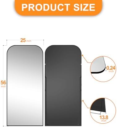 Delma 56"x25" Black Metal Framed Bathroom Mirror for Over Sink