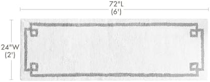 Madison Park Evan 100% Cotton Bath Runner Plush Absorbent, 24" x 72", White