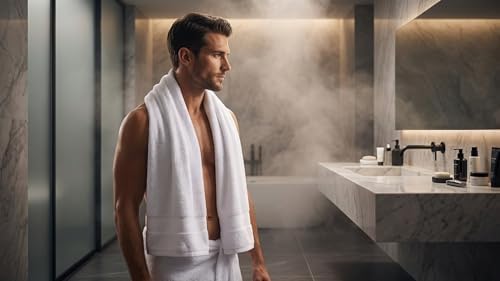 6 Piece 100% Cotton Bath Towel Set - 2 Bath - 2 Hand - 2 Face, White